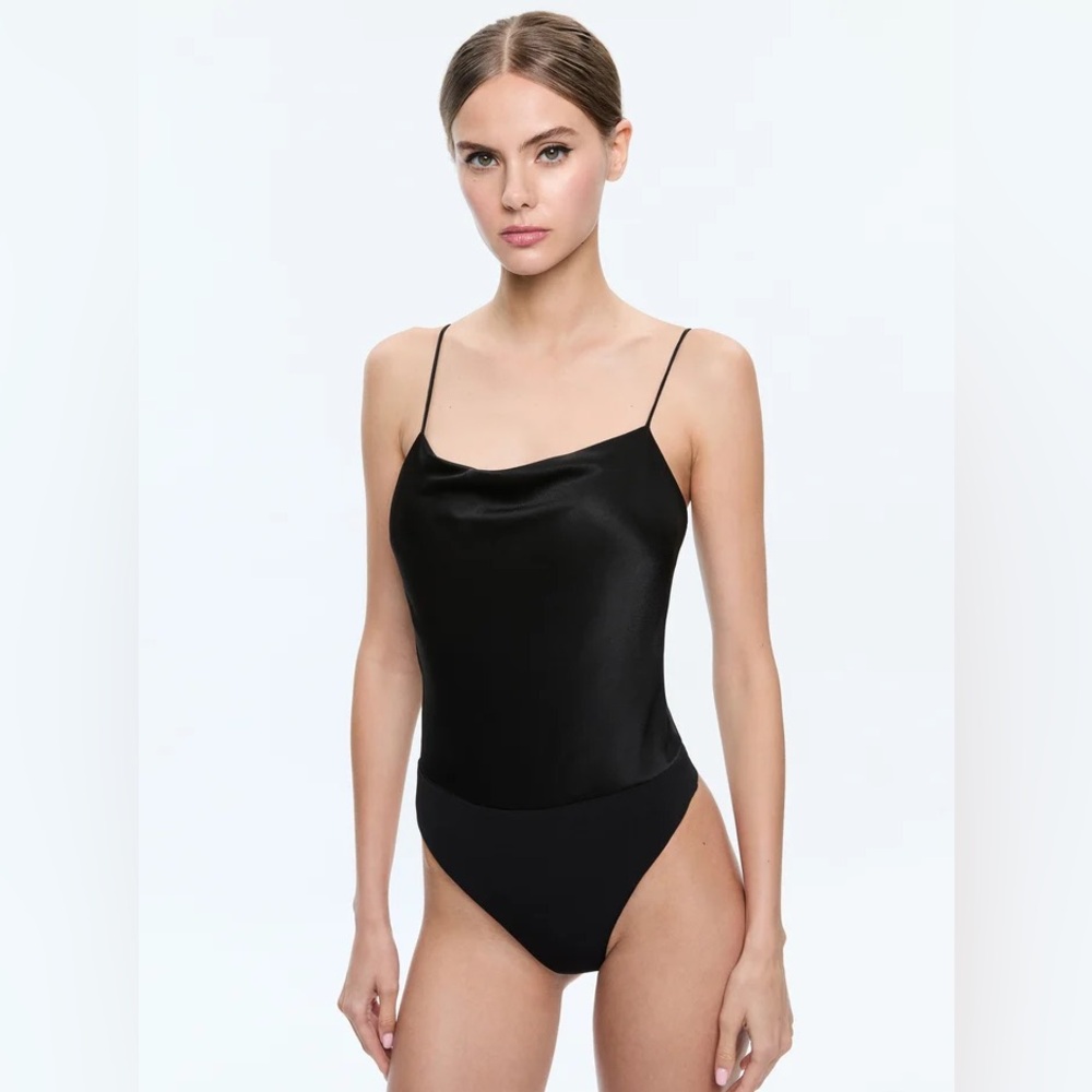 Alice and Olivia Harmon Cowl Neck Bodysuit. Great Condition. Size XS. Black